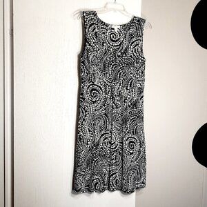 Charter CLUB Midi Wrap Dress; Sleeveless; Navy/White; Size M